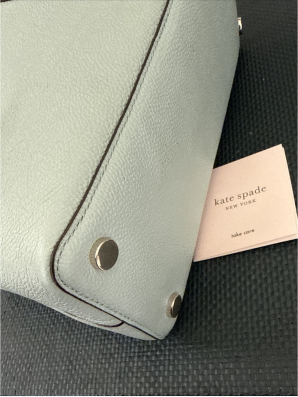 Kate Spade New York Margaux Mini Satchel Tote Cloud Mist Leather - Picture 8 of 11